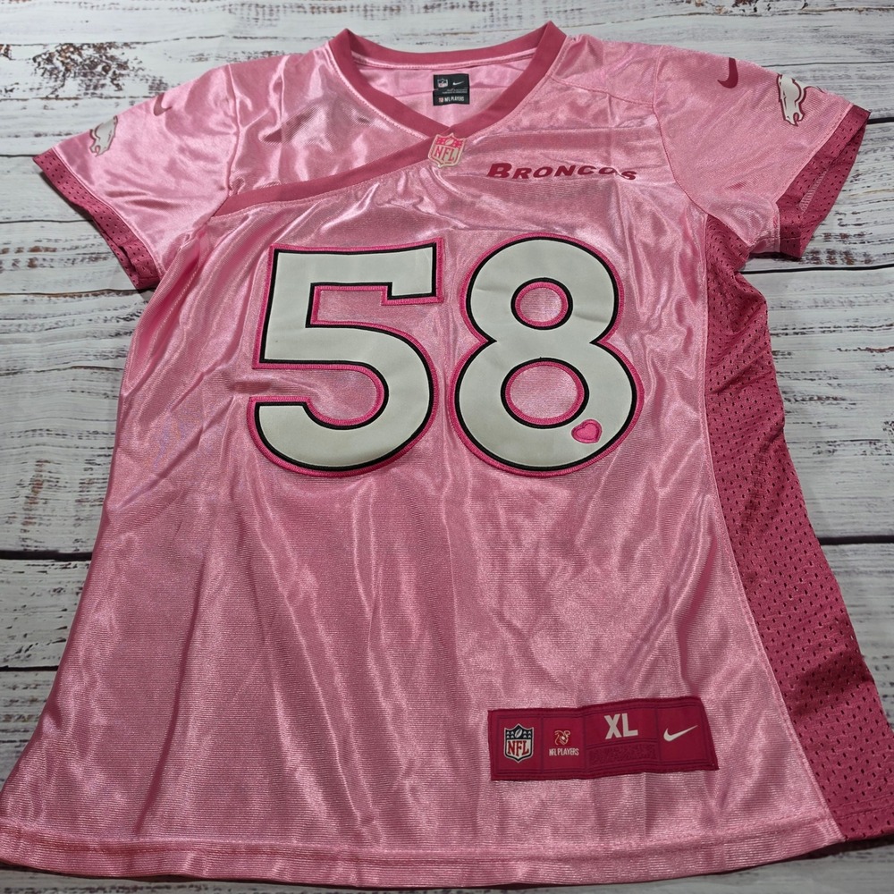 Nike Football Jersey Kids XL Pink Von Miller 58 Denver Broncos NFL Breast Cancer